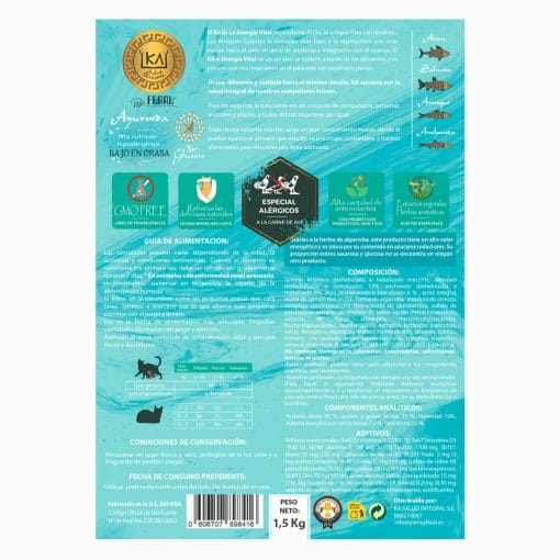 KA AYURVEDA Only Fish Gatos Sin Gluten Composicion