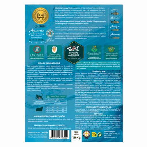 KA AYURVEDA Only Fish Gatos Sin Gluten Composicion