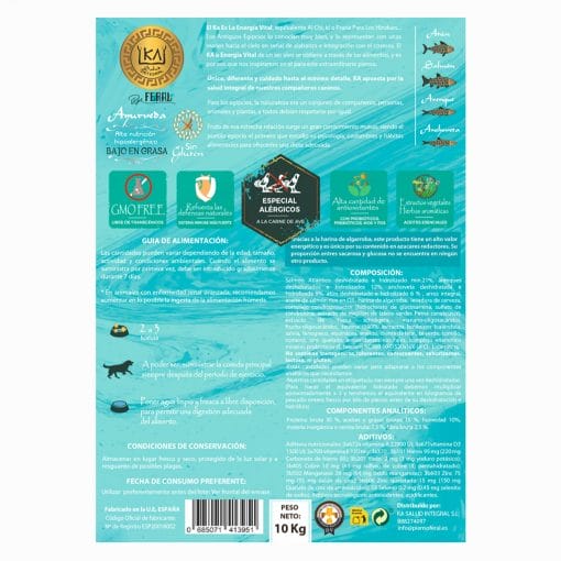 KA AYURVEDA Only Fish Dogs Gluten Free Label